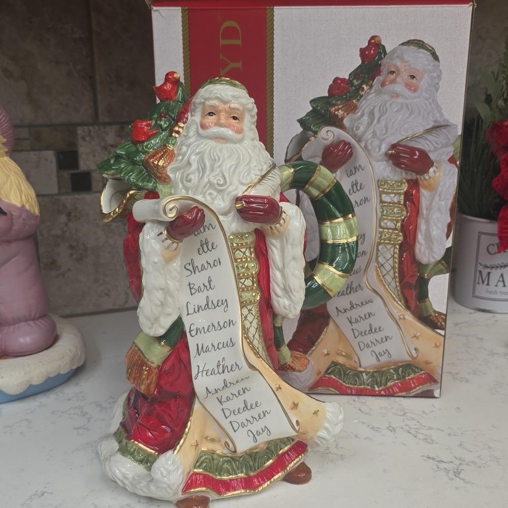 Fitz And Floyd Holiday Home Santa Pitcher